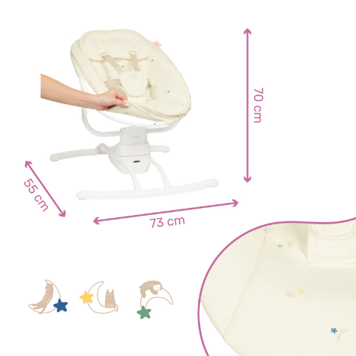 balancelle motorisée bébé badabulle rose pastel