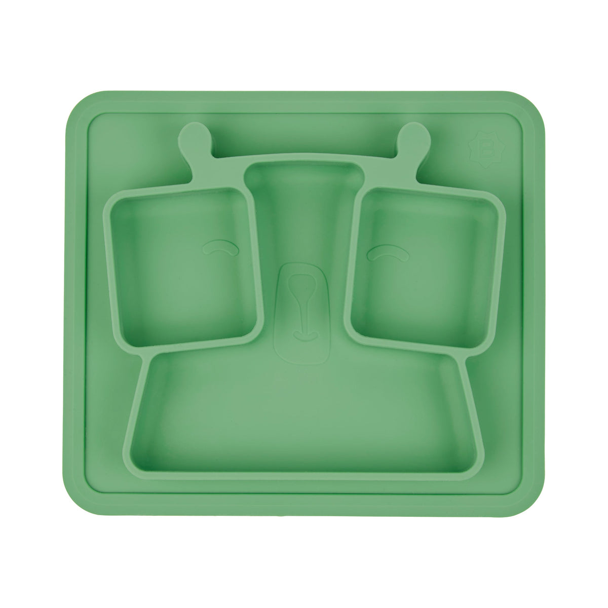 Assiette bébé compartiment anti-dérapante en silicone Corail - Ekobo