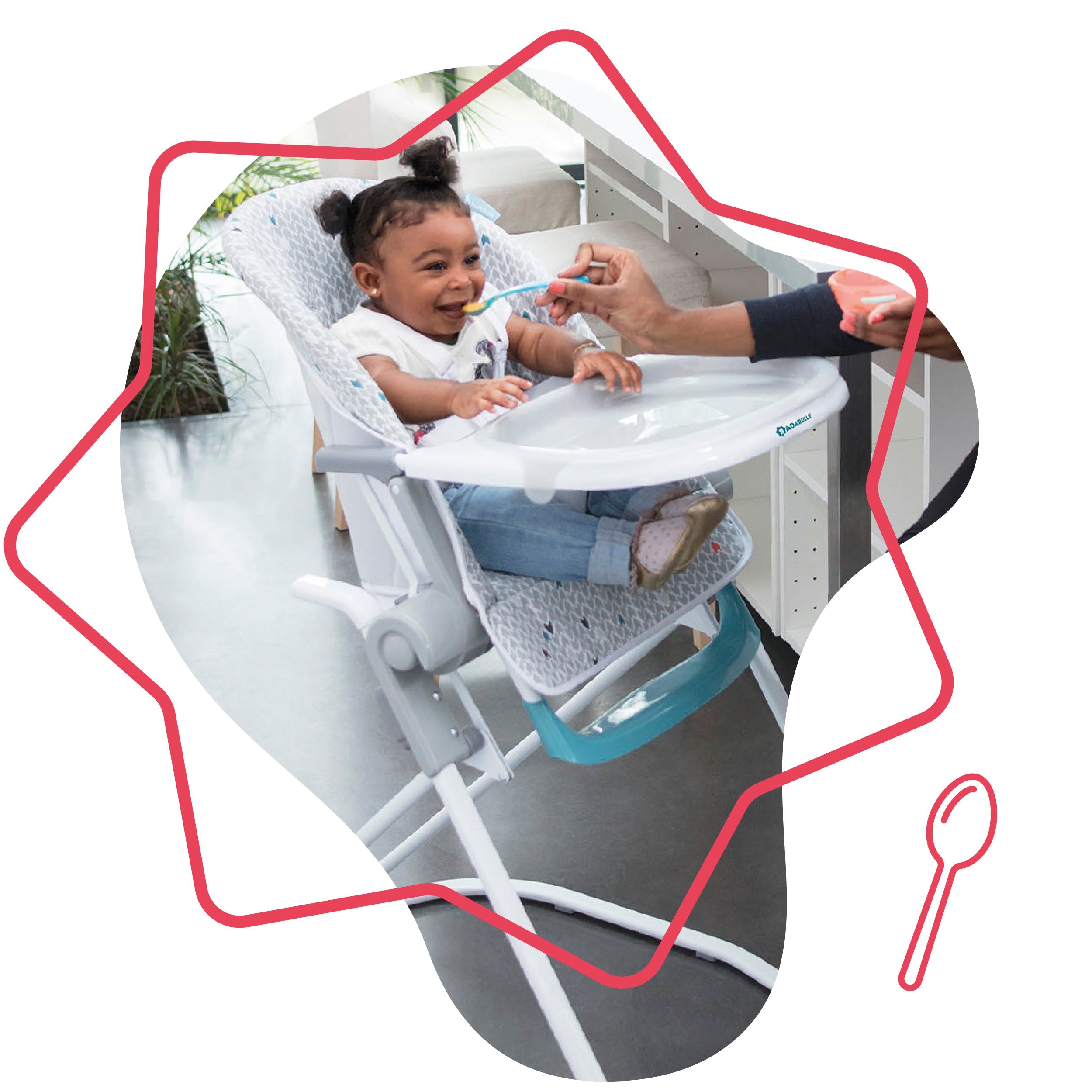 Chaise Haute Bébé Pliable Fixe, Ultra Compacte et Légère, Tablette  Amovible Réglable